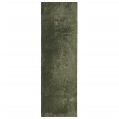 Teppich HUARTE Kurzflor Weich und Waschbar Waldgrün 80x250 cm