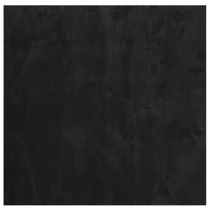 Teppich HUARTE Kurzflor Weich und Waschbar Schwarz 160x160 cm