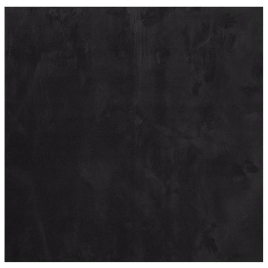 Teppich HUARTE Kurzflor Weich und Waschbar Schwarz 160x160 cm