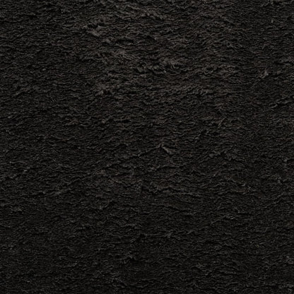 Teppich HUARTE Kurzflor Weich und Waschbar Schwarz 160x160 cm