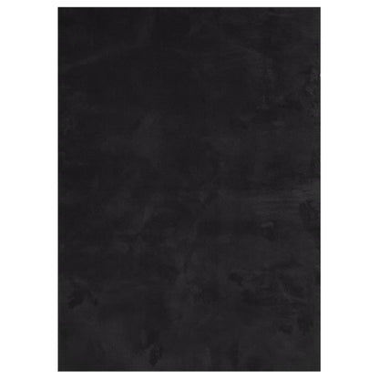 Teppich HUARTE Kurzflor Weich und Waschbar Schwarz 200x280 cm