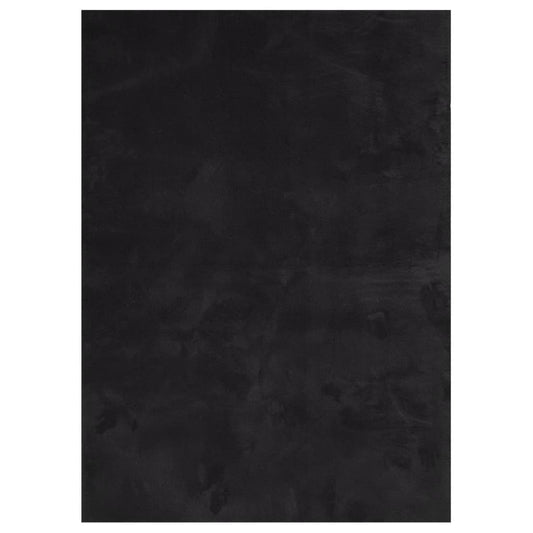 Teppich HUARTE Kurzflor Weich und Waschbar Schwarz 200x280 cm