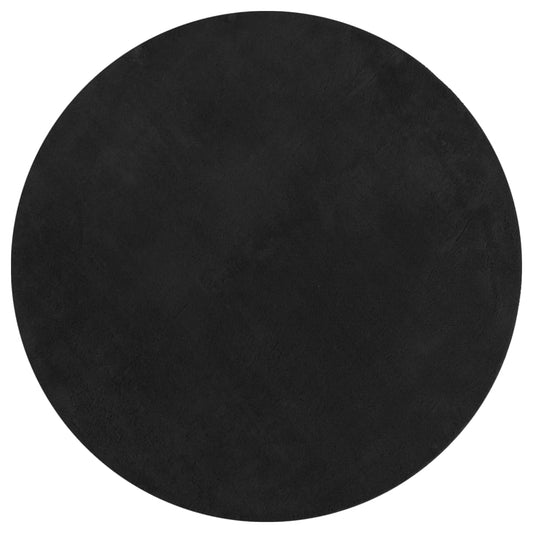 Teppich HUARTE Kurzflor Weich und Waschbar Schwarz Ø 200 cm