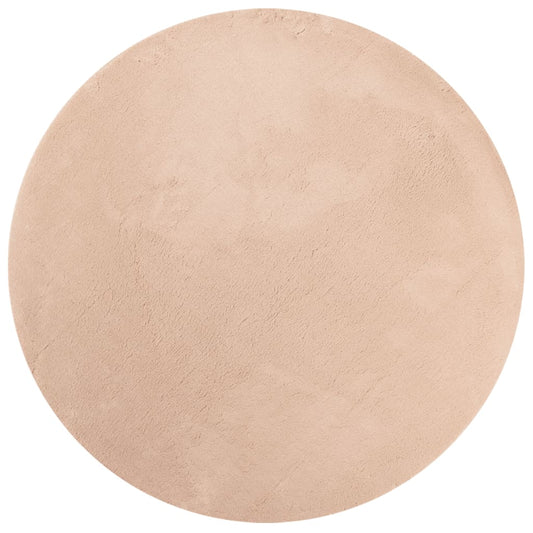 Teppich HUARTE Kurzflor Weich und Waschbar Blassrosa Ø 100 cm