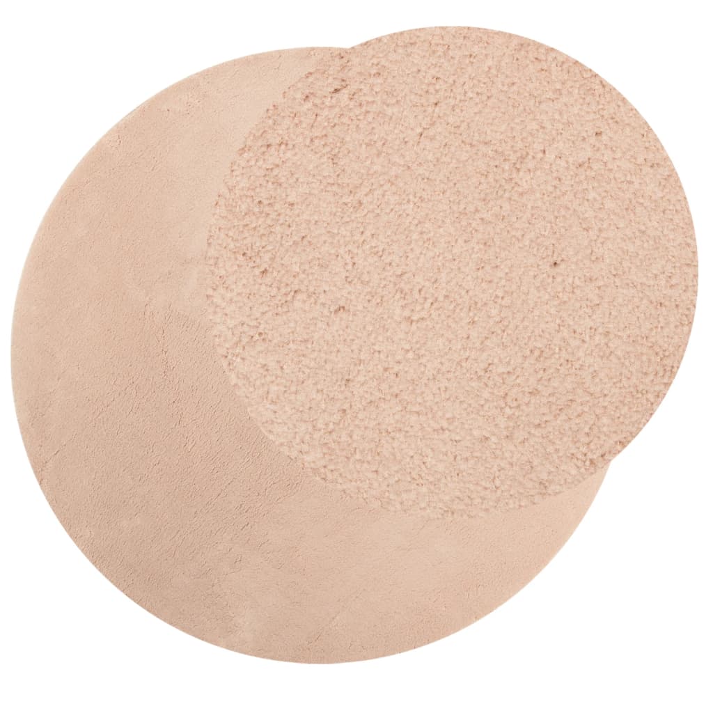 Teppich HUARTE Kurzflor Weich und Waschbar Blassrosa Ø 100 cm