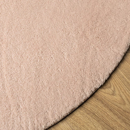 Teppich HUARTE Kurzflor Weich und Waschbar Blassrosa Ø 100 cm
