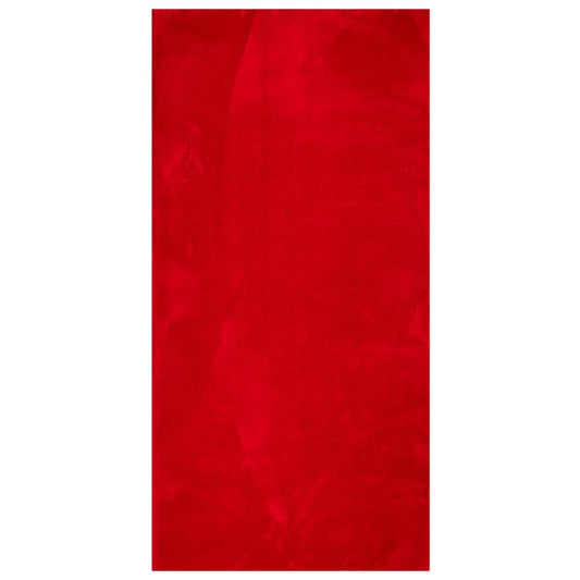 Teppich HUARTE Kurzflor Weich und Waschbar Rot 100x200 cm
