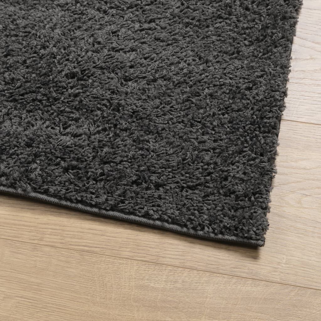 Teppich Shaggy Hochflor Modern Anthrazit 120x120 cm