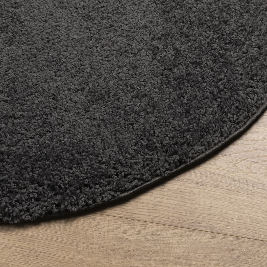 Teppich Shaggy Hochflor Modern Anthrazit Ø 160 cm