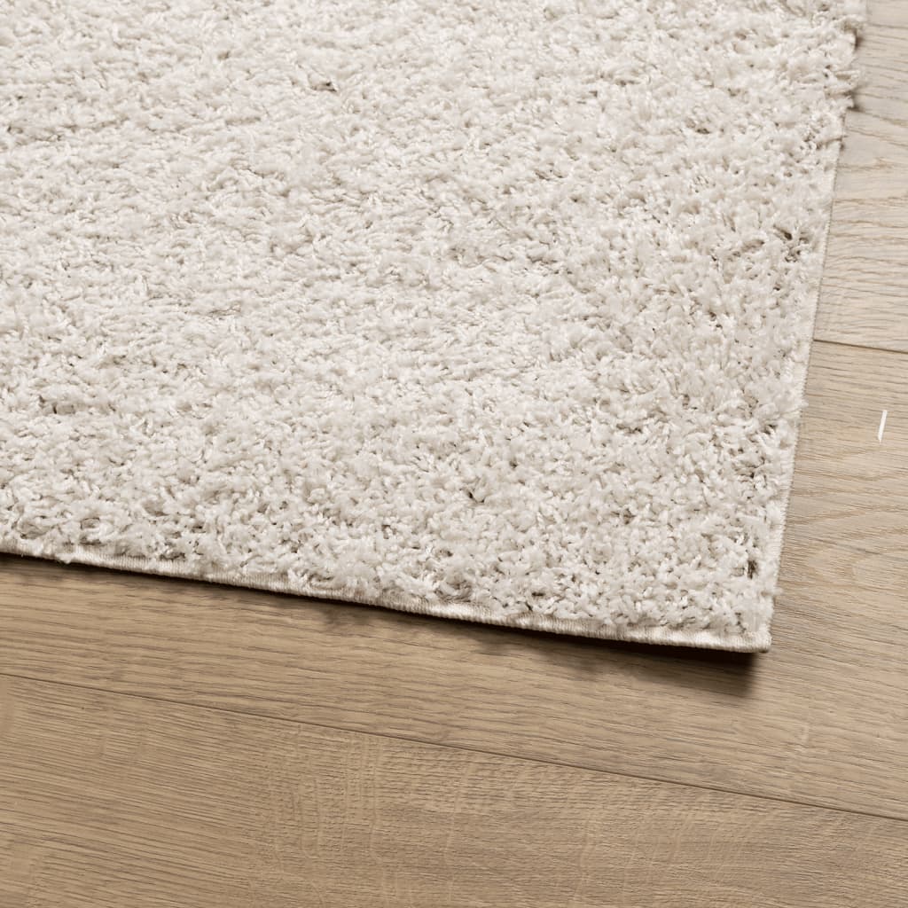 Teppich Shaggy Hochflor Modern Creme 60x110 cm