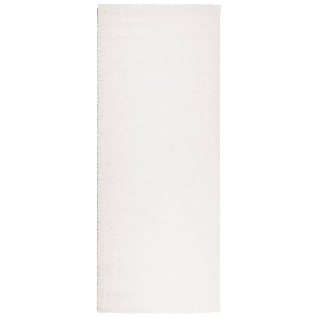 Teppich Shaggy Hochflor Modern Creme 80x200 cm