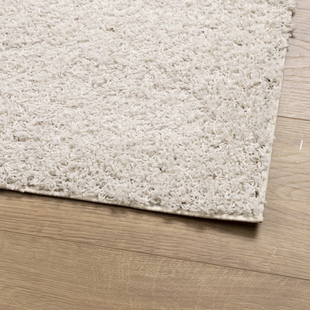 Teppich Shaggy Hochflor Modern Creme 140x200 cm