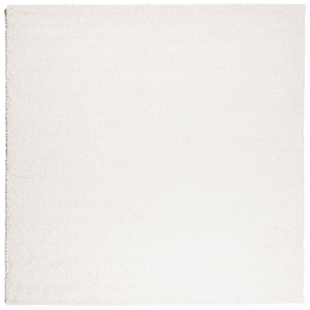 Teppich Shaggy Hochflor Modern Creme 200x200 cm