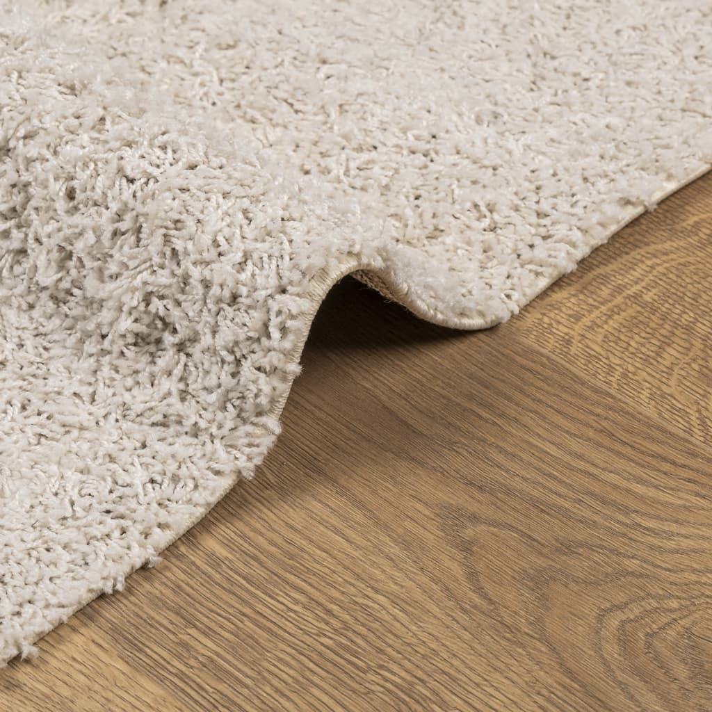 Teppich Shaggy Hochflor Modern Creme 240x240 cm