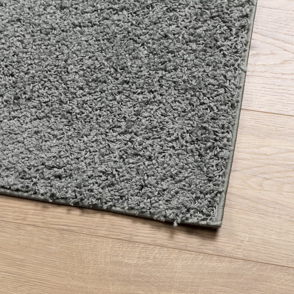 Teppich Shaggy Hochflor Modern Grün 60x110 cm