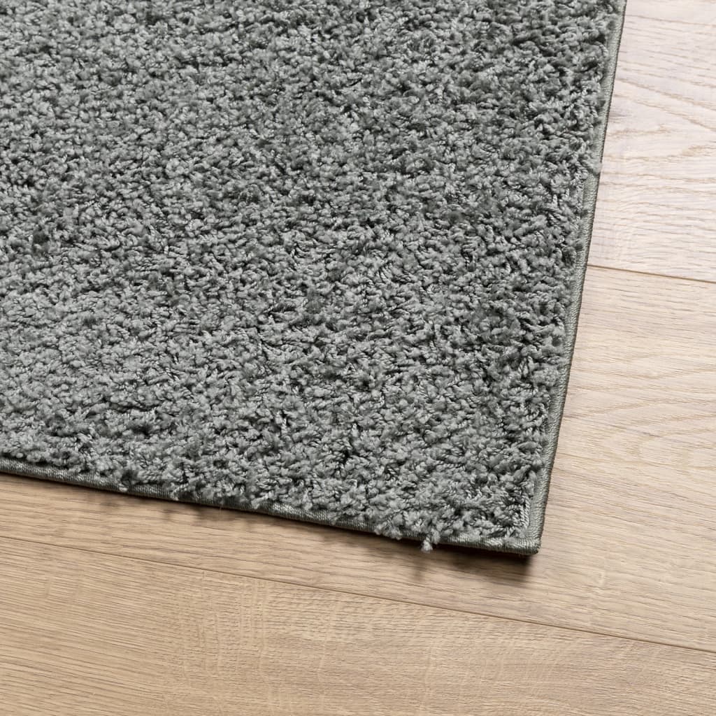 Teppich Shaggy Hochflor Modern Grün 80x150 cm