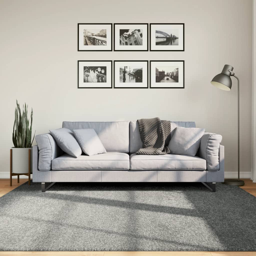 Teppich Shaggy Hochflor Modern Grün 200x200 cm