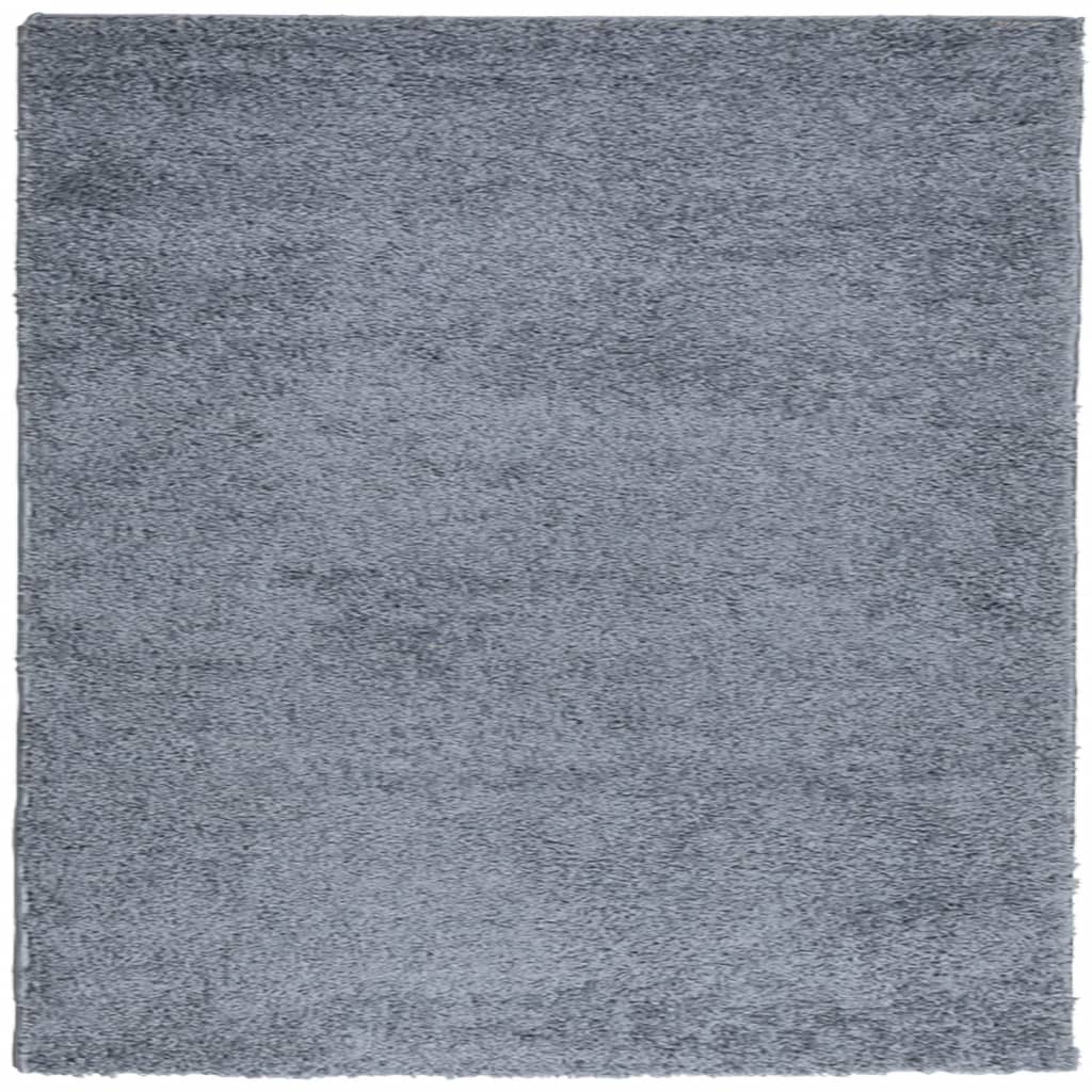 Teppich Shaggy Hochflor Modern Blau 240x240 cm