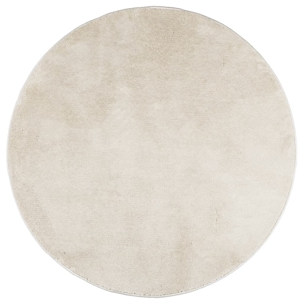 Teppich OVIEDO Kurzflor Beige Ø 80 cm