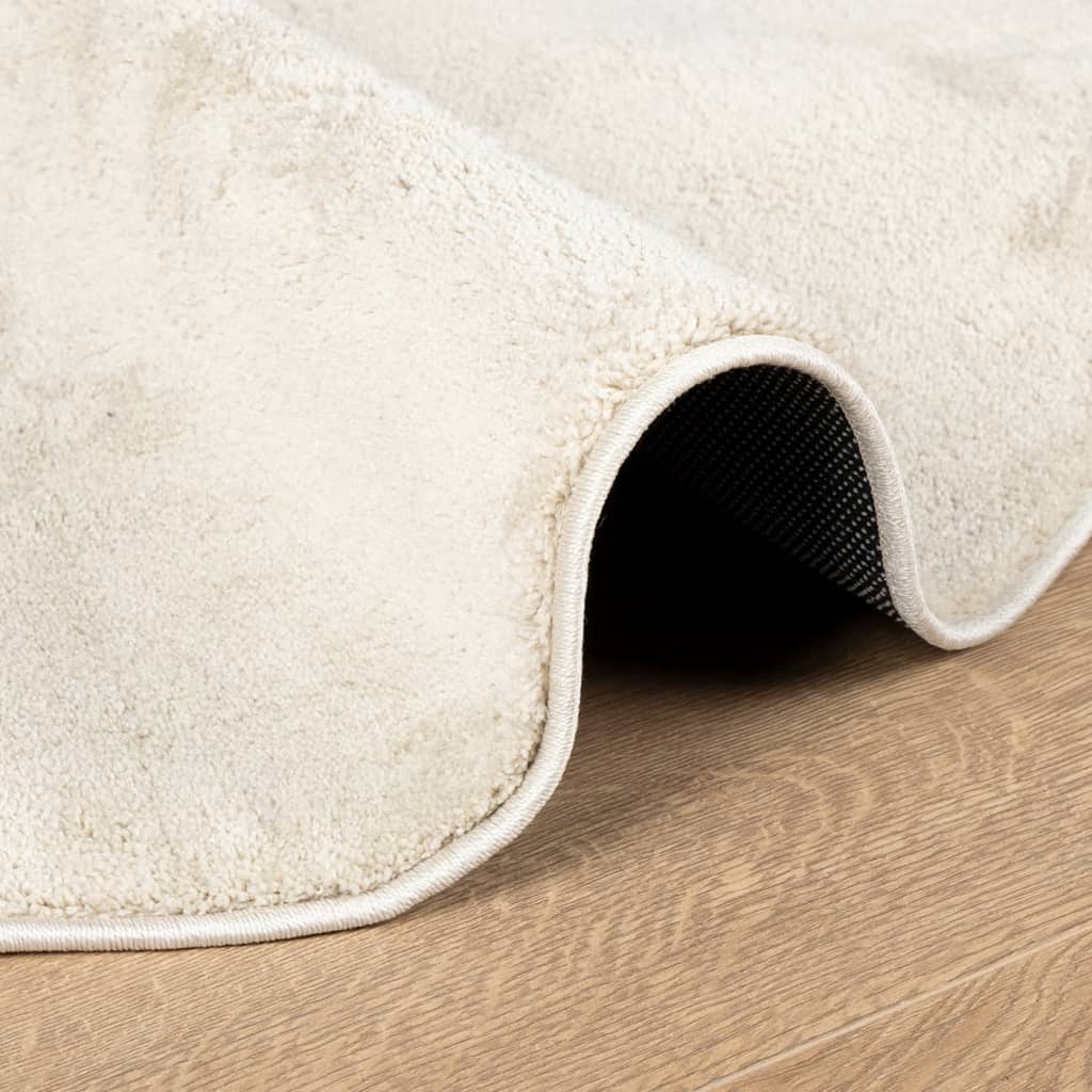 Teppich OVIEDO Kurzflor Beige Ø 100 cm