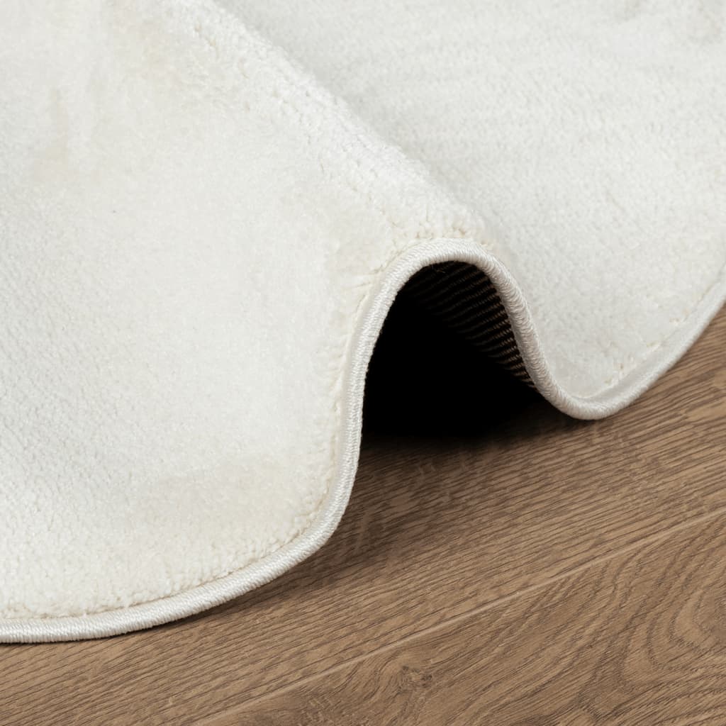 Teppich OVIEDO Kurzflor Creme Ø 80 cm