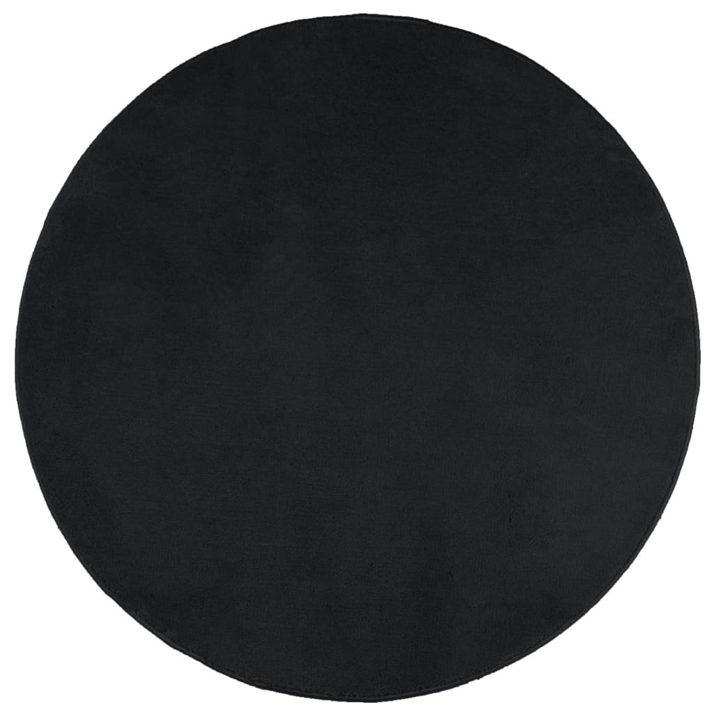 Teppich OVIEDO Kurzflor Schwarz Ø 100 cm