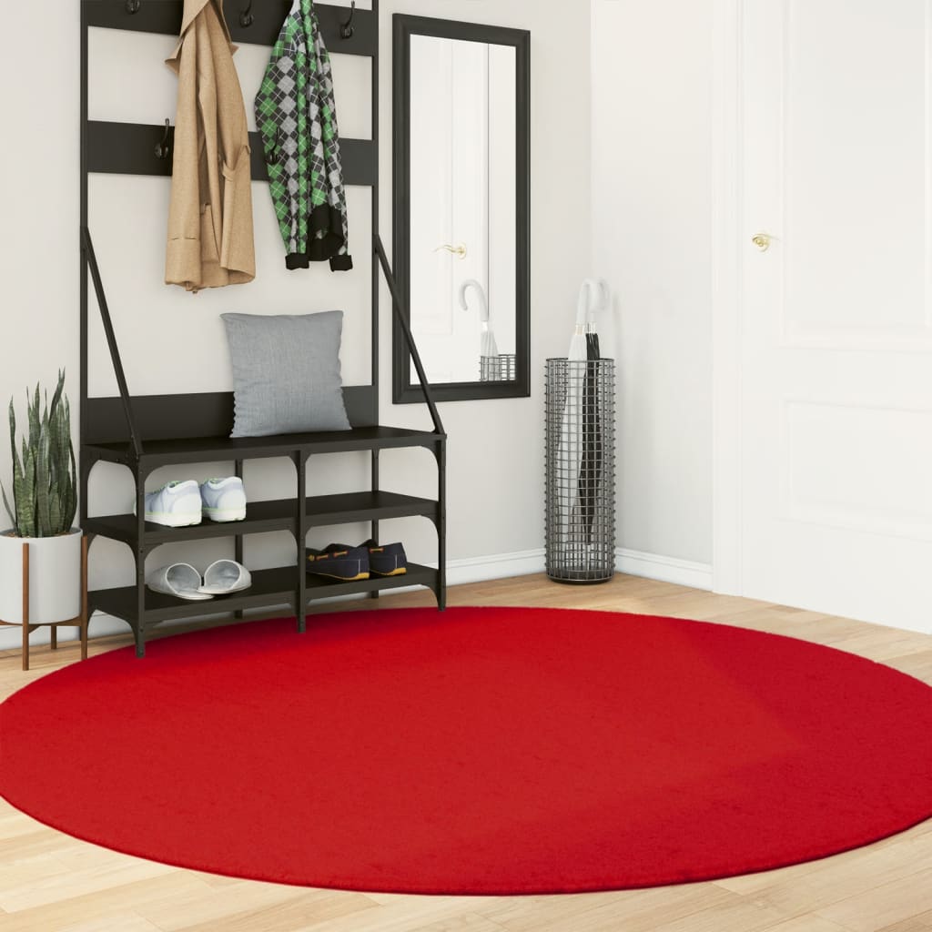 Teppich OVIEDO Kurzflor Rot Ø 200 cm