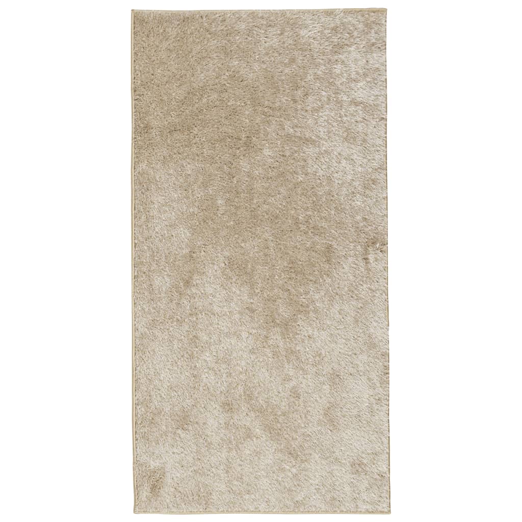 Teppich ISTAN Hochflor Glänzend Beige 80x150 cm