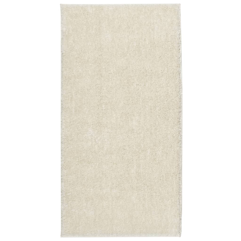 Teppich ISTAN Hochflor Glänzend Creme 80x150 cm