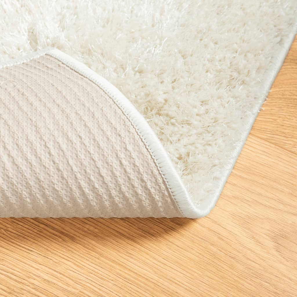 Teppich ISTAN Hochflor Glänzend Creme 80x150 cm