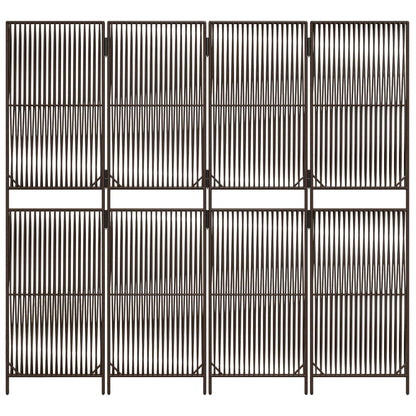 Paravent 4-tlg. Braun Poly Rattan