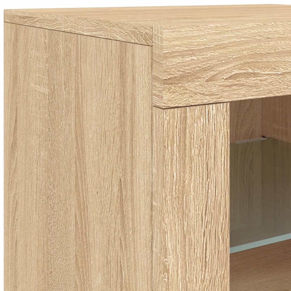 Sideboard mit LED-Leuchten Sonoma-Eiche 60,5x37x67 cm