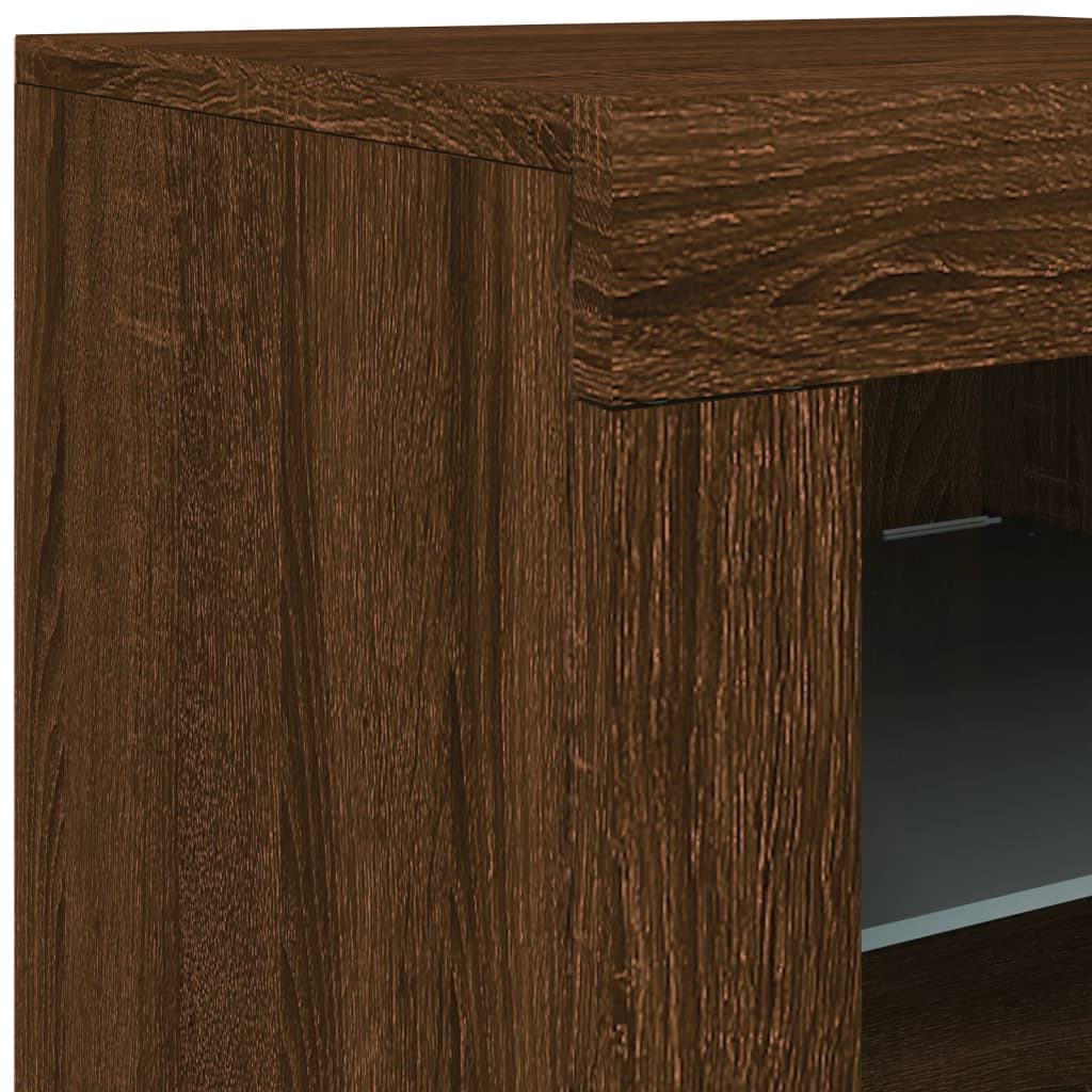 Sideboard mit LED-Leuchten Braun Eichen-Optik 60,5x37x67 cm