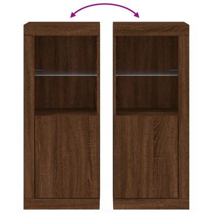 Sideboard mit LED-Leuchten Braun Eichen-Optik 41x37x100 cm