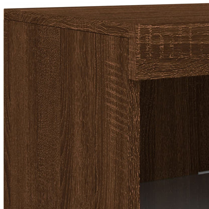 Sideboard mit LED-Leuchten Braun Eichen-Optik 41x37x100 cm