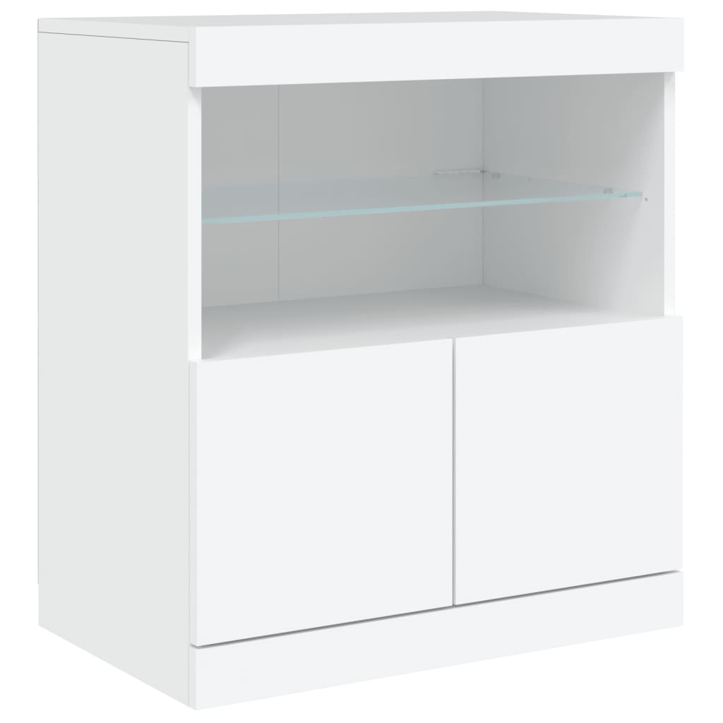 Sideboard mit LED-Leuchten Weiß 60x37x67 cm