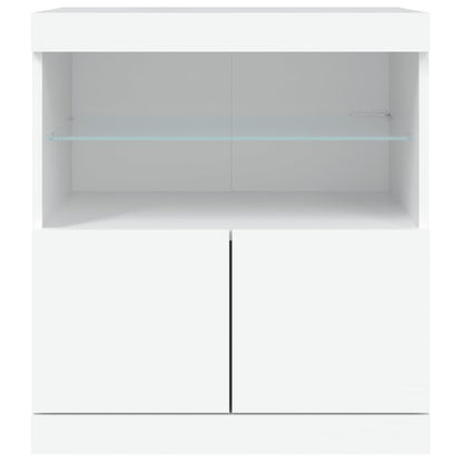 Sideboard mit LED-Leuchten Weiß 60x37x67 cm