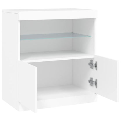 Sideboard mit LED-Leuchten Weiß 60x37x67 cm