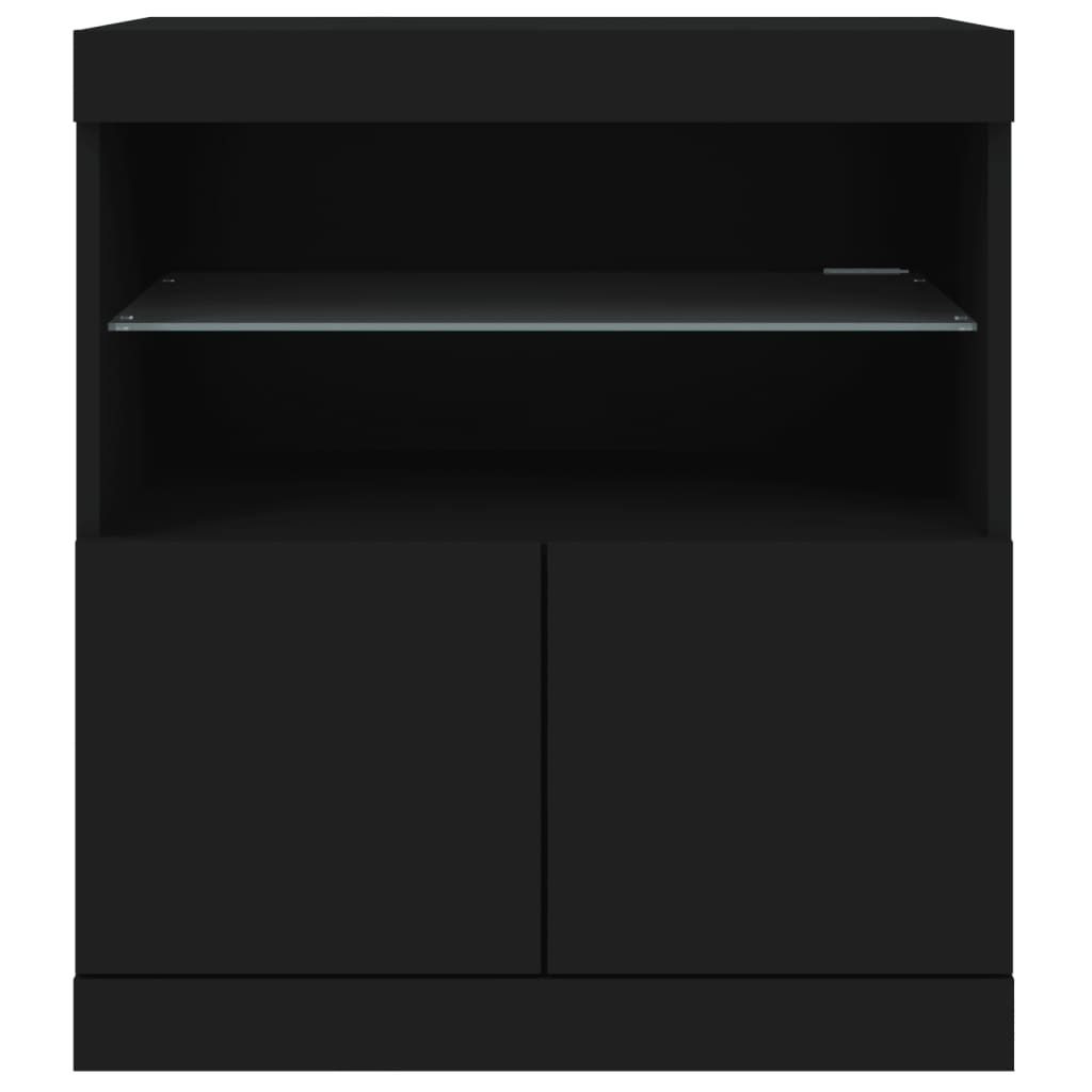 Sideboard mit LED-Leuchten Schwarz 60x37x67 cm