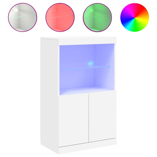 Sideboard mit LED-Leuchten Weiß 60,5x37x100 cm
