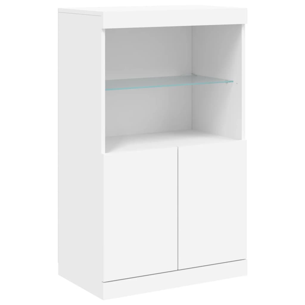 Sideboard mit LED-Leuchten Weiß 60,5x37x100 cm