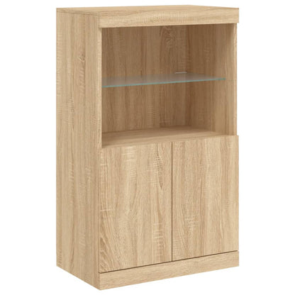 Sideboard mit LED-Leuchten Sonoma-Eiche 60,5x37x100 cm