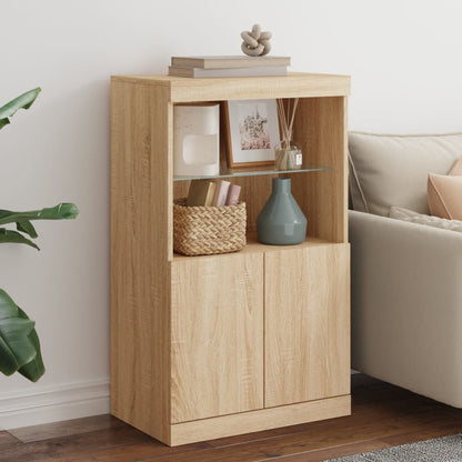 Sideboard mit LED-Leuchten Sonoma-Eiche 60,5x37x100 cm