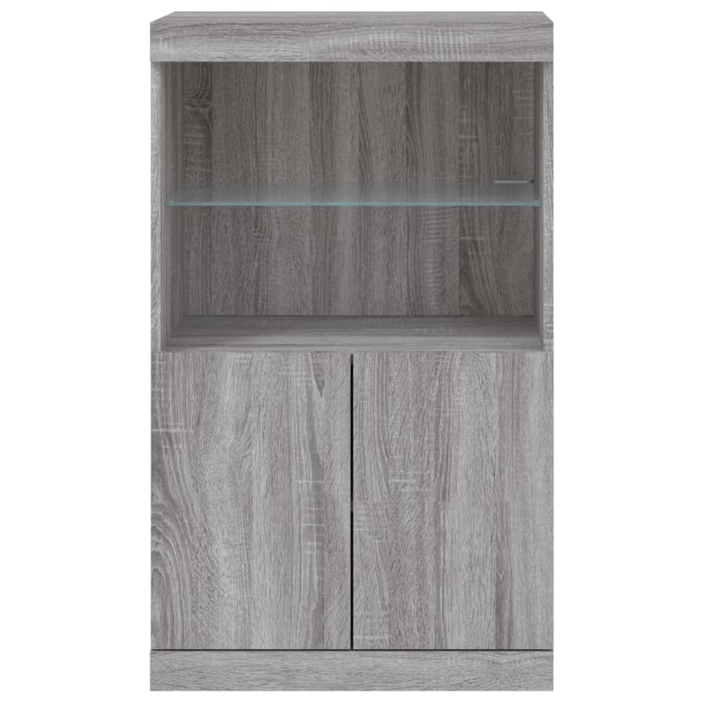 Sideboard mit LED-Leuchten Grau Sonoma 60,5x37x100 cm