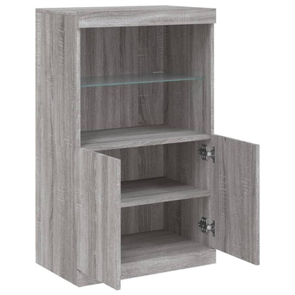 Sideboard mit LED-Leuchten Grau Sonoma 60,5x37x100 cm