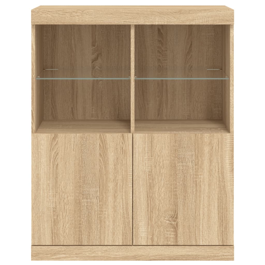 Sideboard mit LED-Leuchten Sonoma-Eiche 81x37x100 cm