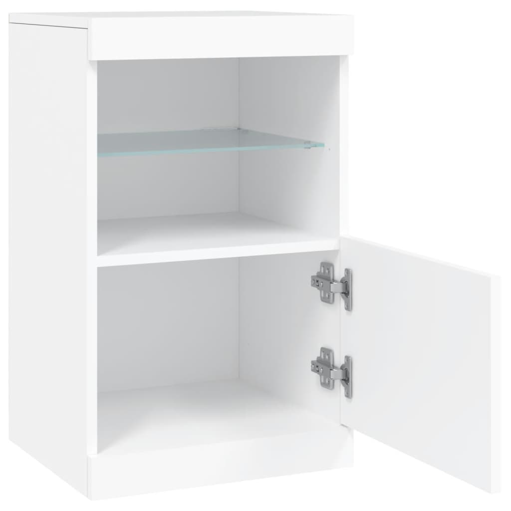 Sideboard mit LED-Leuchten Weiß 41x37x67 cm