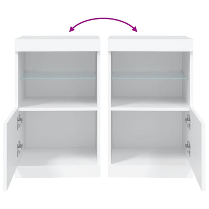 Sideboard mit LED-Leuchten Weiß 41x37x67 cm