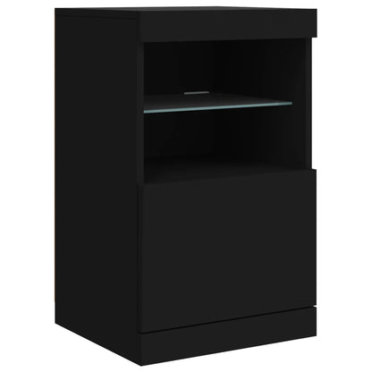 Sideboard mit LED-Leuchten Schwarz 41x37x67 cm