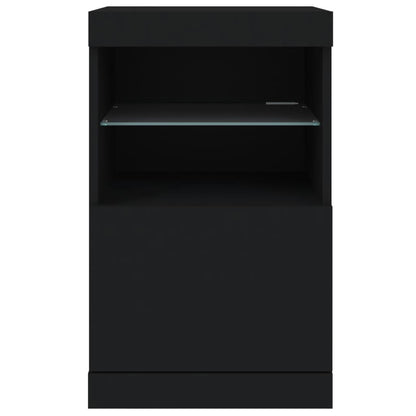 Sideboard mit LED-Leuchten Schwarz 41x37x67 cm